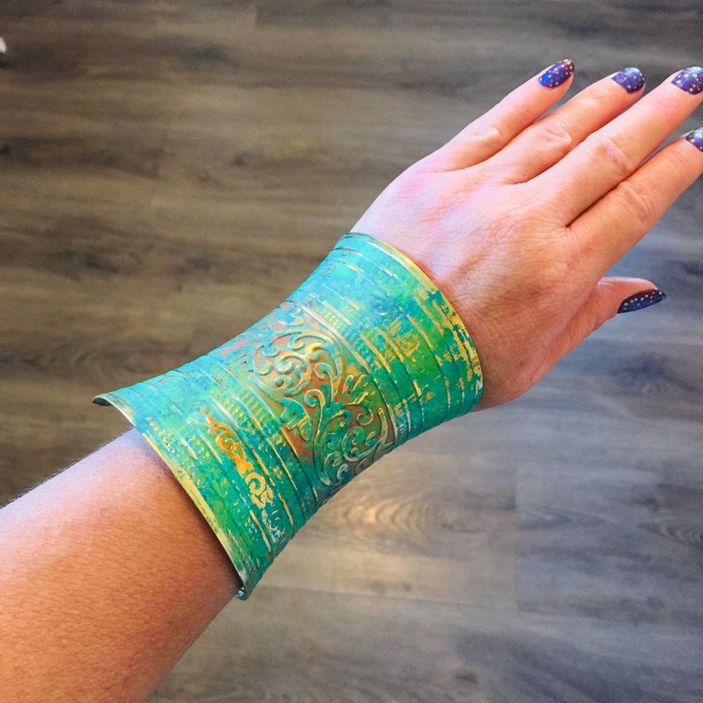 ethnic tribal gypsy hippie wide distressed cuff